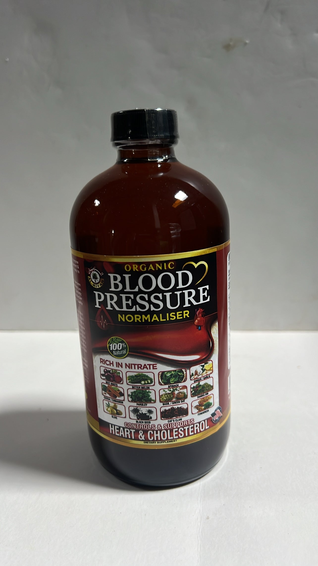 Organic Blood Pressure Support Liquid Supplement for Heart Health & Cholesterol