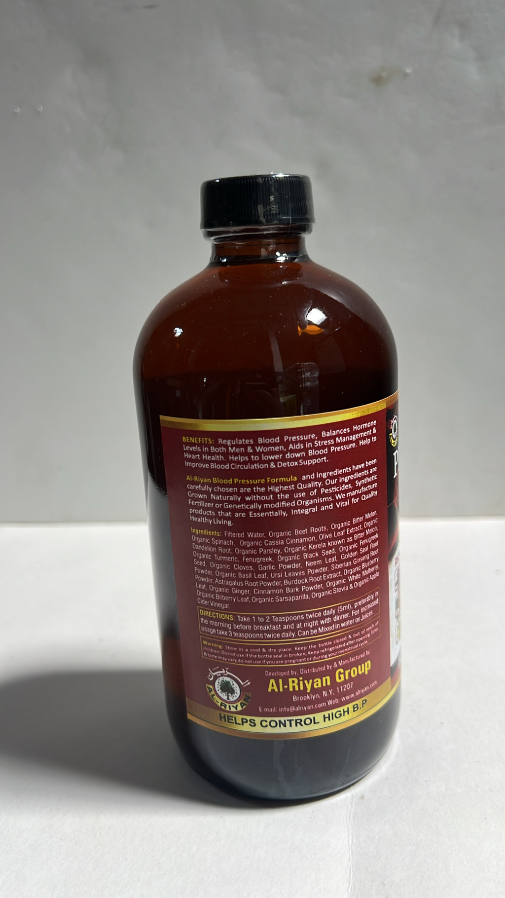 Organic Blood Pressure Support Liquid Supplement for Heart Health & Cholesterol
